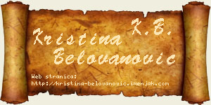 Kristina Belovanović vizit kartica